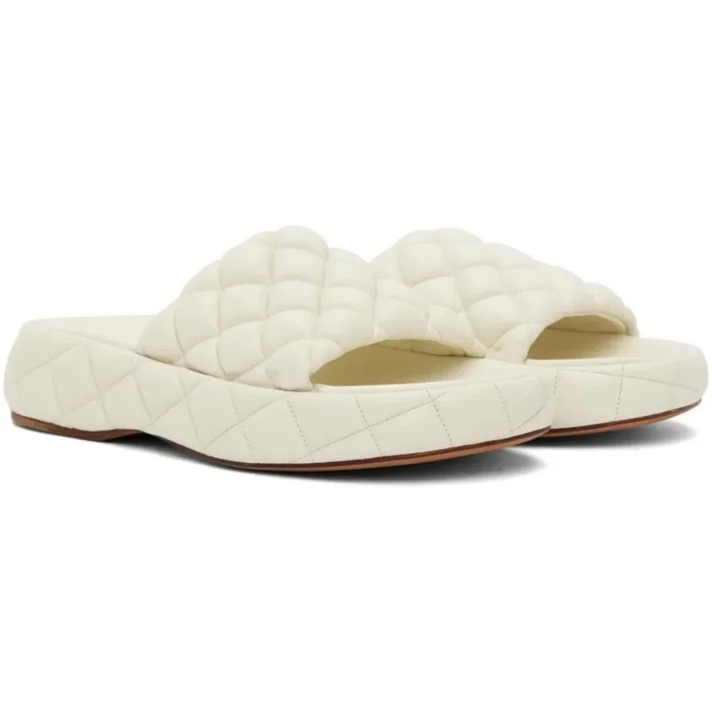 Bottega Veneta Stretch Padded Sandals in White 40 10 With Box Womens Puffy Slide - Picture 2 of 16